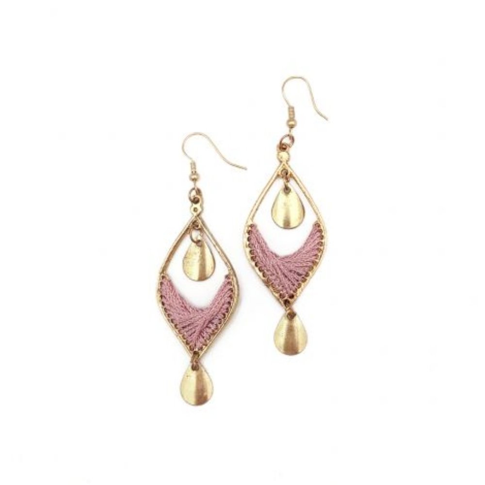 Contemporary Earrings - Pink Marquise Drop